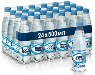 Вода "BonAqua" (БонАква) 0,5л, без газа, пэт (24 шт/уп) 