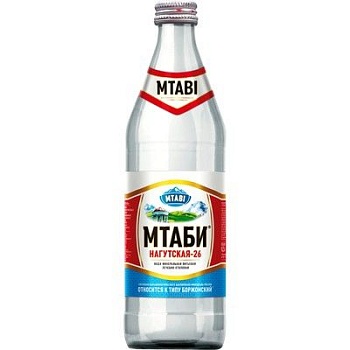 Вода "Мтаби" (Нагутская-26) 0,5л, газ, стекло (12 шт/уп)