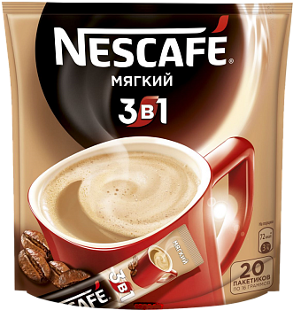Кофе Нескафе Мягкий 3 в 1 (20 шт/уп)