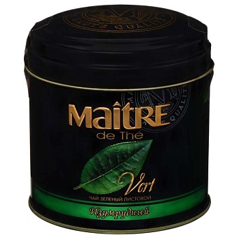 Чай Мэтр зеленый листовой Изумрудный 100гр ж/б